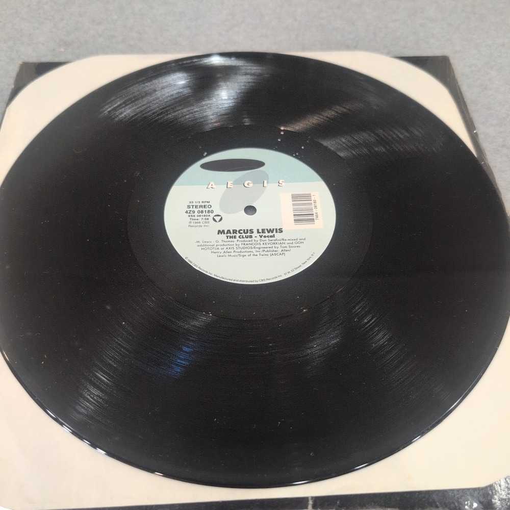 Marcus Lewis The Club 12" Vinyl Single 1988 Aegis Records 4Z9 08180 Francois K - Picture 6 of 8